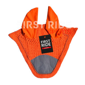 HI-VIZ REFLECTIVE HORSE EAR BONNET FLY VEIL NET HOOD MASK Fly Veil Horse Ear Bonnet Crochet | First Ride Sports FRS-FVEN-106